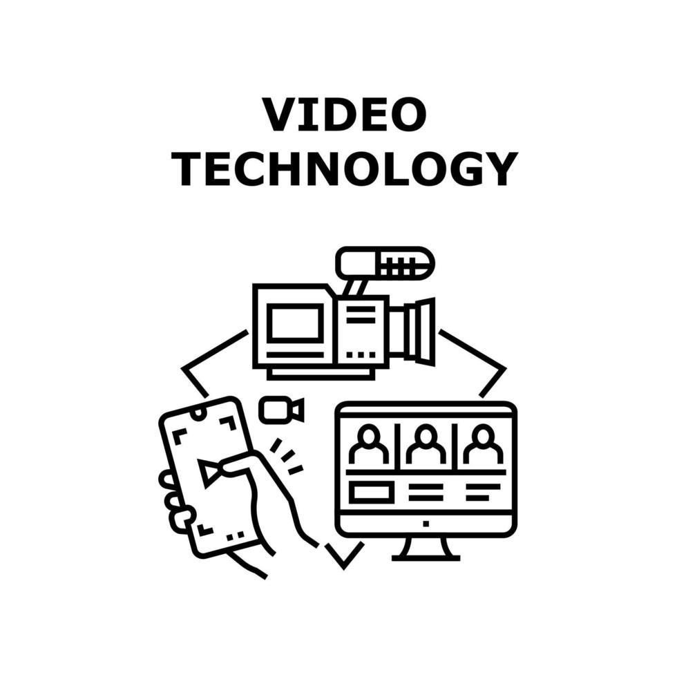 illustration vectorielle de technologie vidéo icône vecteur
