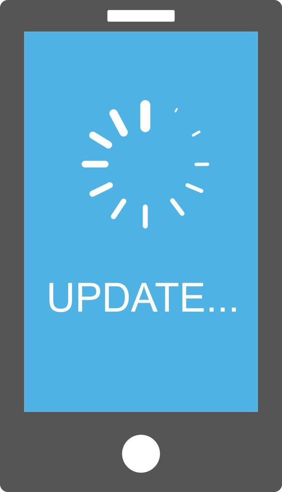 mettre à jour l'icône du logiciel système sur fond blanc. style plat. concept de mise à niveau. processus de chargement sur l'écran du smartphone. vecteur