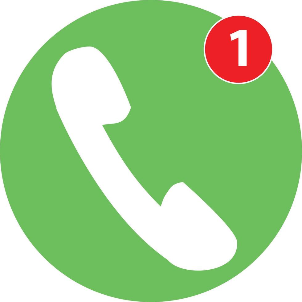 une icône d'appel manqué sur fond blanc. signe de téléphone. style plat. vecteur