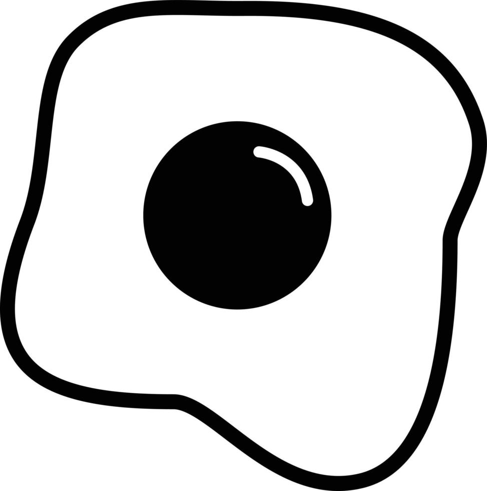 icône noire d'oeuf frit sur le fond blanc. style plat. signe d'oeuf frit. symbole de l'oeuf. vecteur