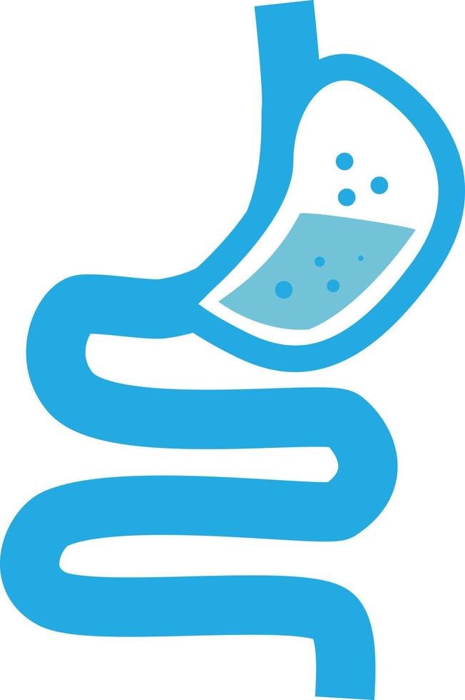 logo de digestion saine. icône de l'estomac sur fond blanc. estomac humain et système gastro-intestinal. style plat. vecteur