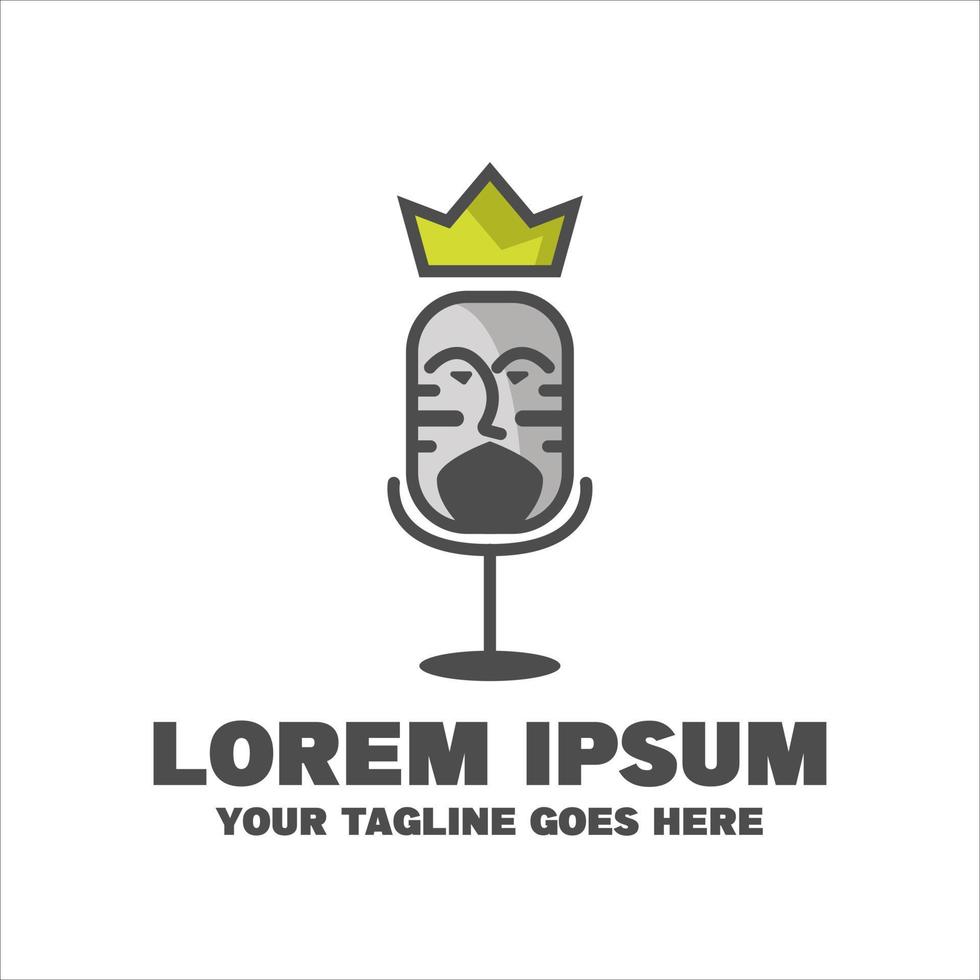 logo du podcast du roi vecteur