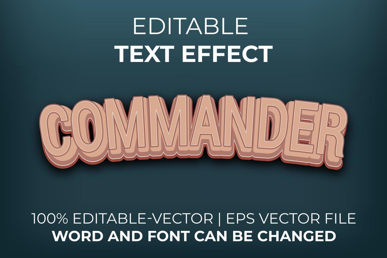 effet de texte du commandant, facile à modifier vecteur