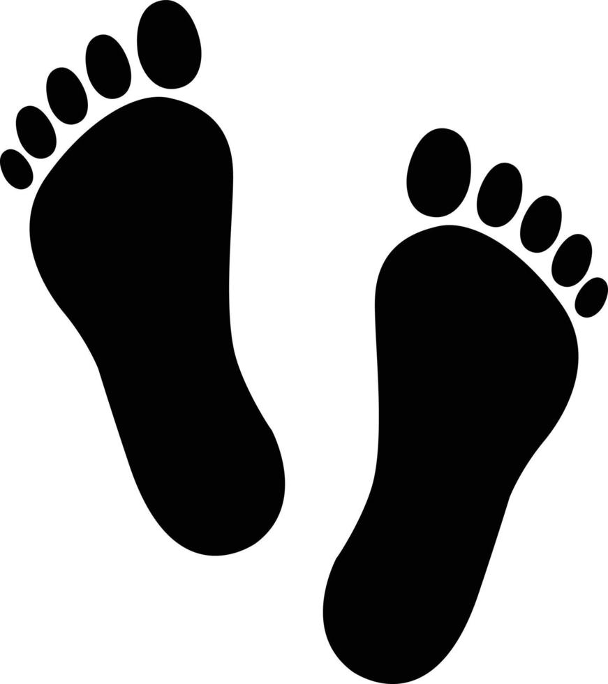 icône d'empreinte sur fond blanc. style plat. icône d'empreintes de pieds pour la conception, le logo, l'application, l'interface utilisateur de votre site Web. symbole du pied. signe des pieds. piste d'empreinte humaine. vecteur