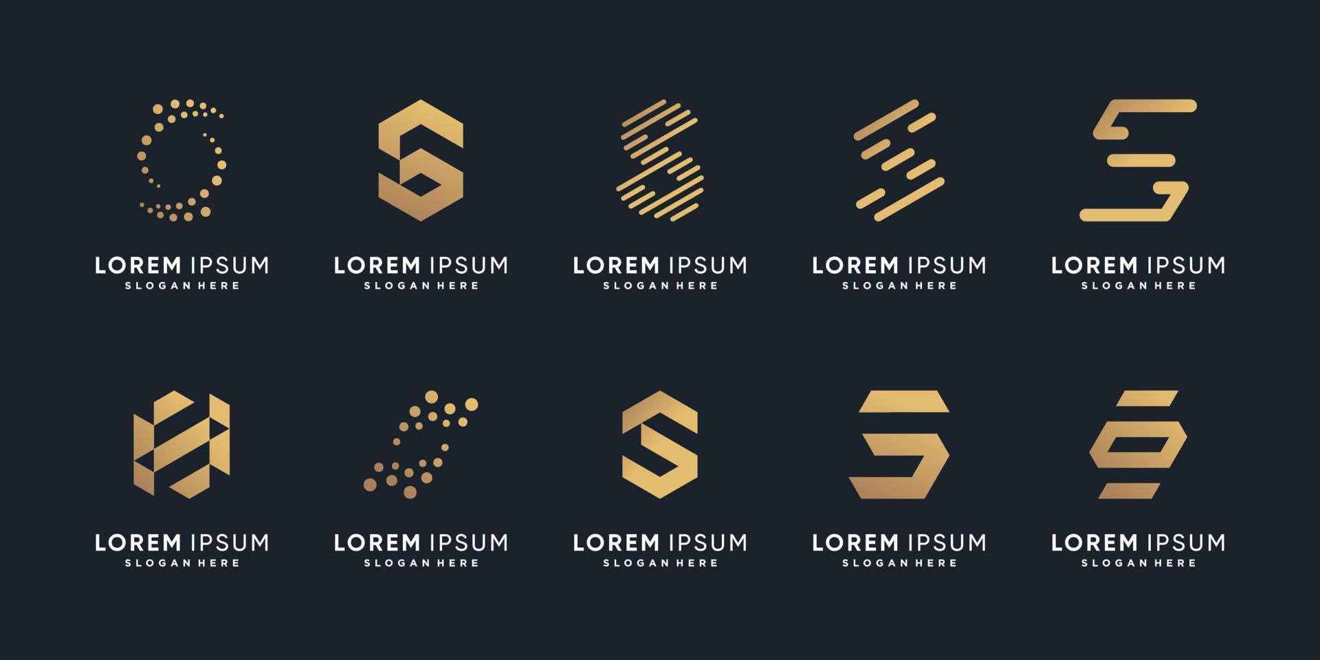 création de logo icône vecteur lettre s avec vecteur premium de style unique créatif