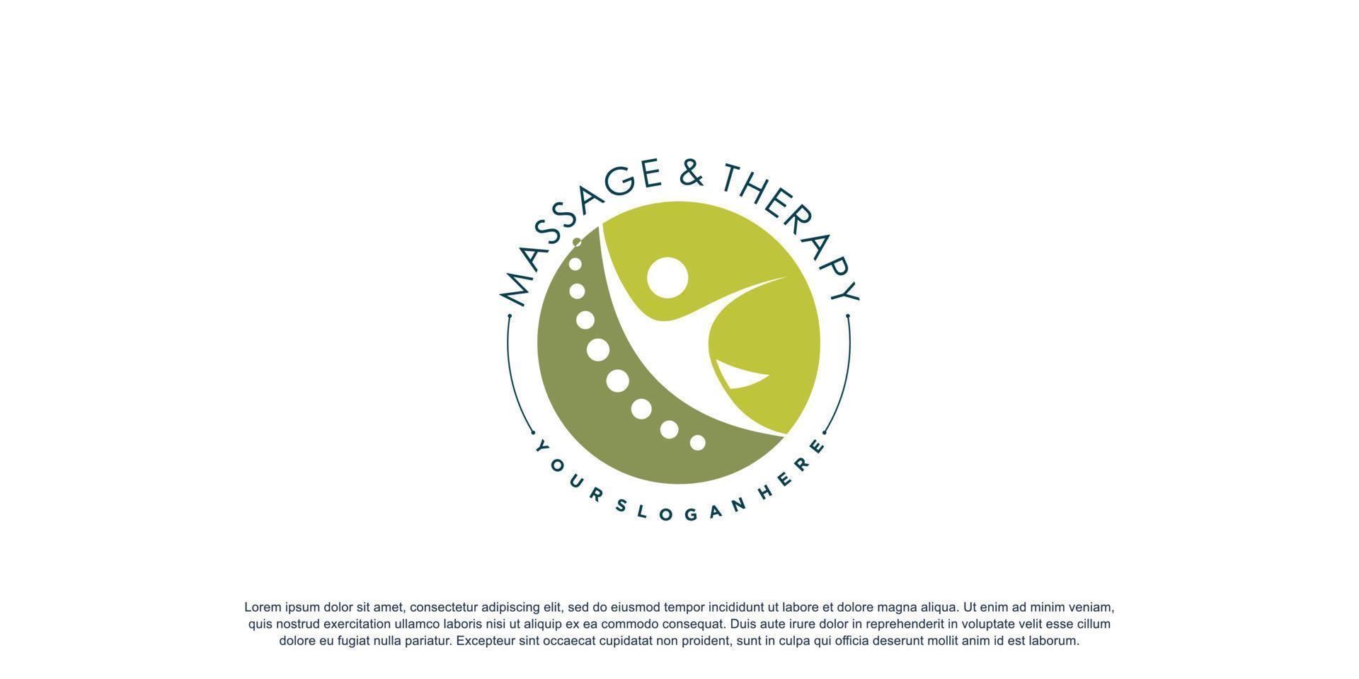 logo chiropratique pour massage et affaires avec vecteur premium de concept d'élément créatif