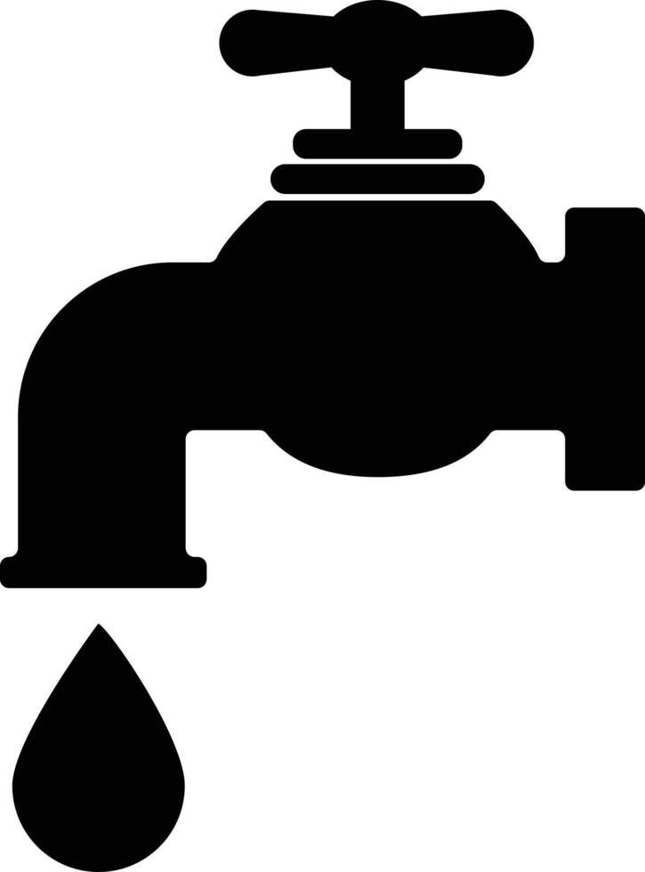 icône de robinet d'eau sur fond blanc. robinet avec un signe de goutte d'eau. symbole du robinet d'eau. style plat. vecteur