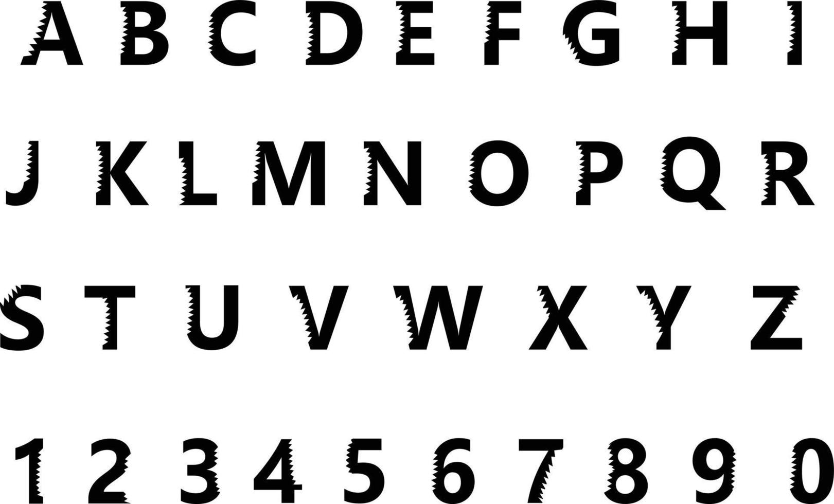 alphabet de requin sur fond blanc. lettres de morsure de requin. style plat. vecteur