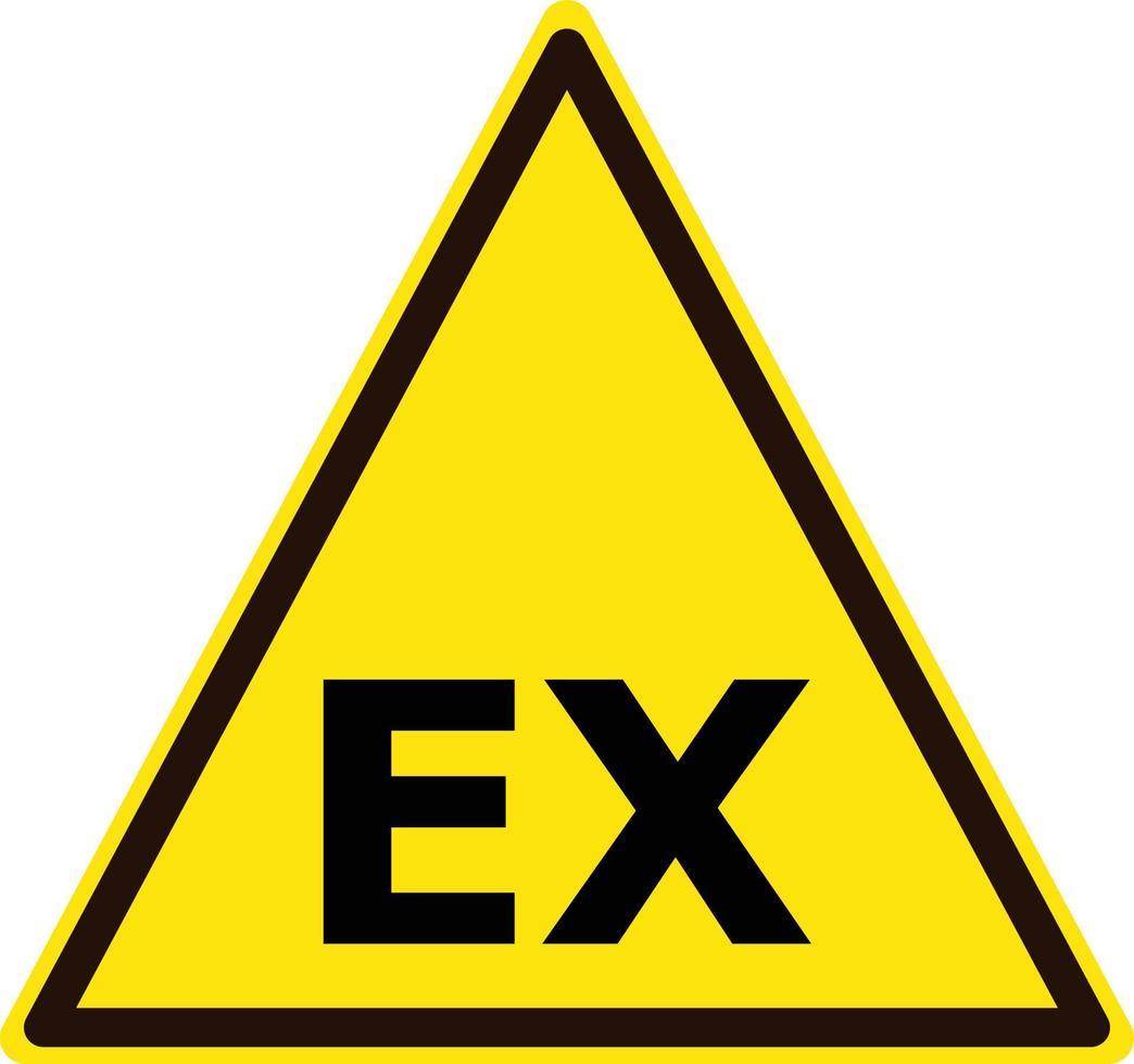 avertissement de zone atmosphère explosive atex. danger d'un signe d'atmosphère potentiellement explosive. symbole d'atmosphère explosive. vecteur