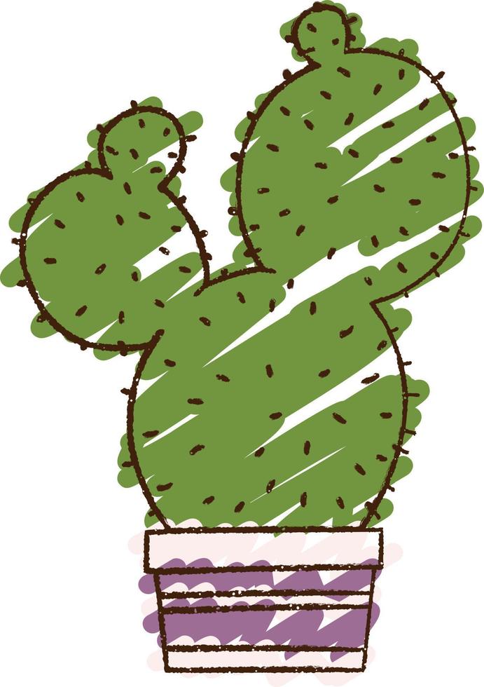 dessin à la craie de cactus vecteur