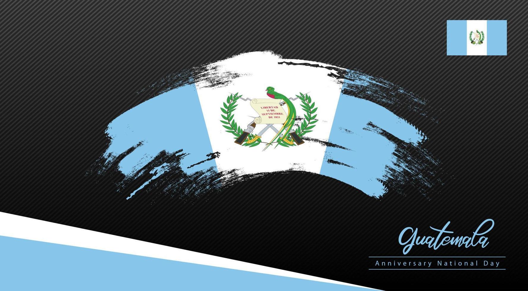 bonne fête nationale guatémaltèque. bannière, carte de voeux, conception de flyer. conception de modèle d'affiche vecteur