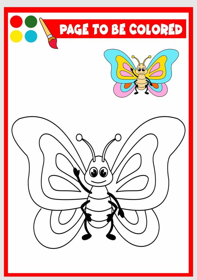 livre de coloriage pour les enfants. papillon vecteur