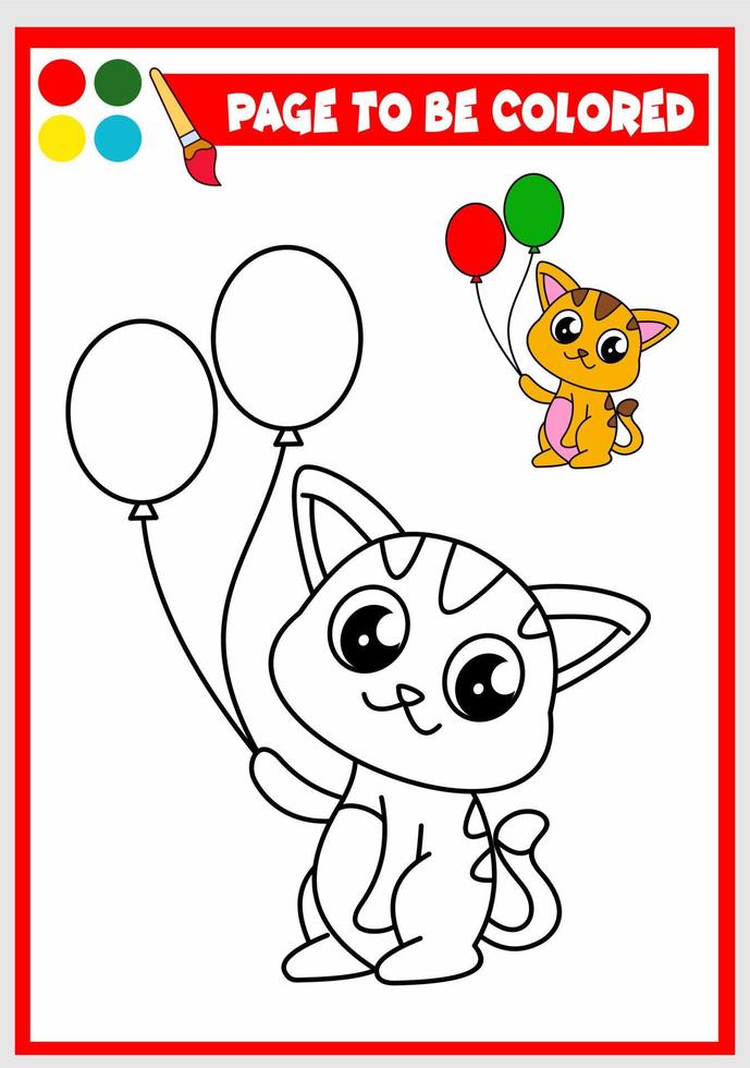 livre de coloriage pour les enfants. vecteur de chat