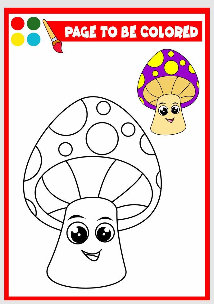 livre de coloriage pour les enfants. champignon vecteur