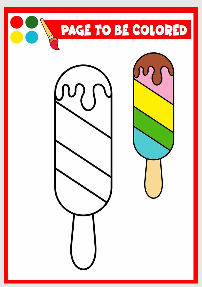 livre de coloriage pour les enfants. crème glacée vecteur