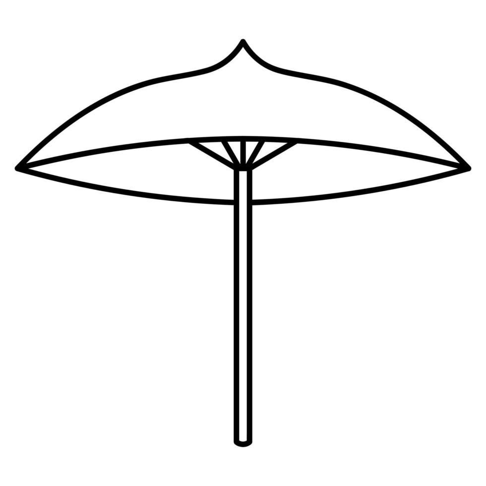 parapluie. esquisser. à l'abri des coups de soleil et de la pluie. illustration vectorielle. contour sur fond isolé. style de griffonnage. auvent pliant. vecteur