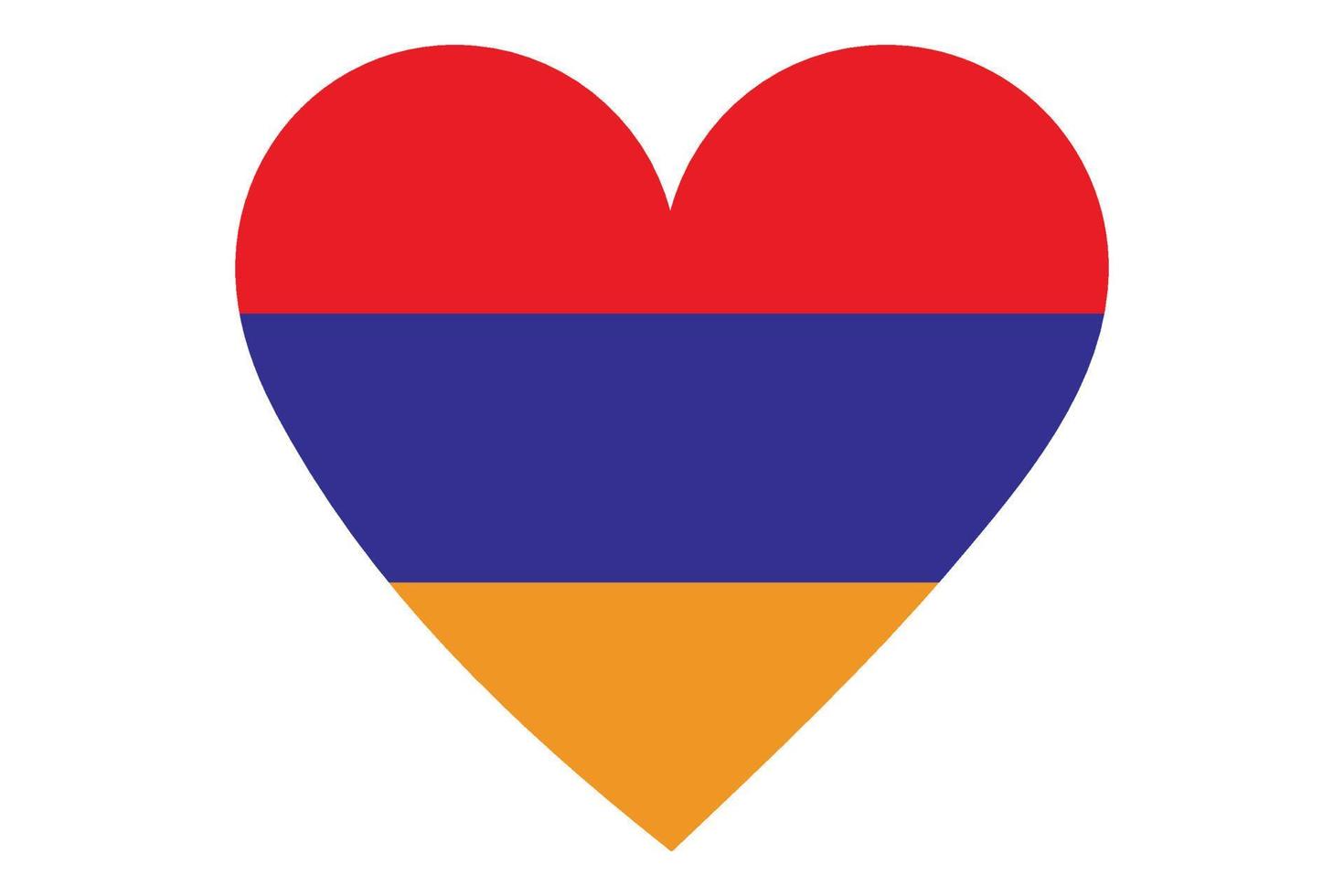 vecteur de drapeau coeur de l'arménie sur fond blanc.