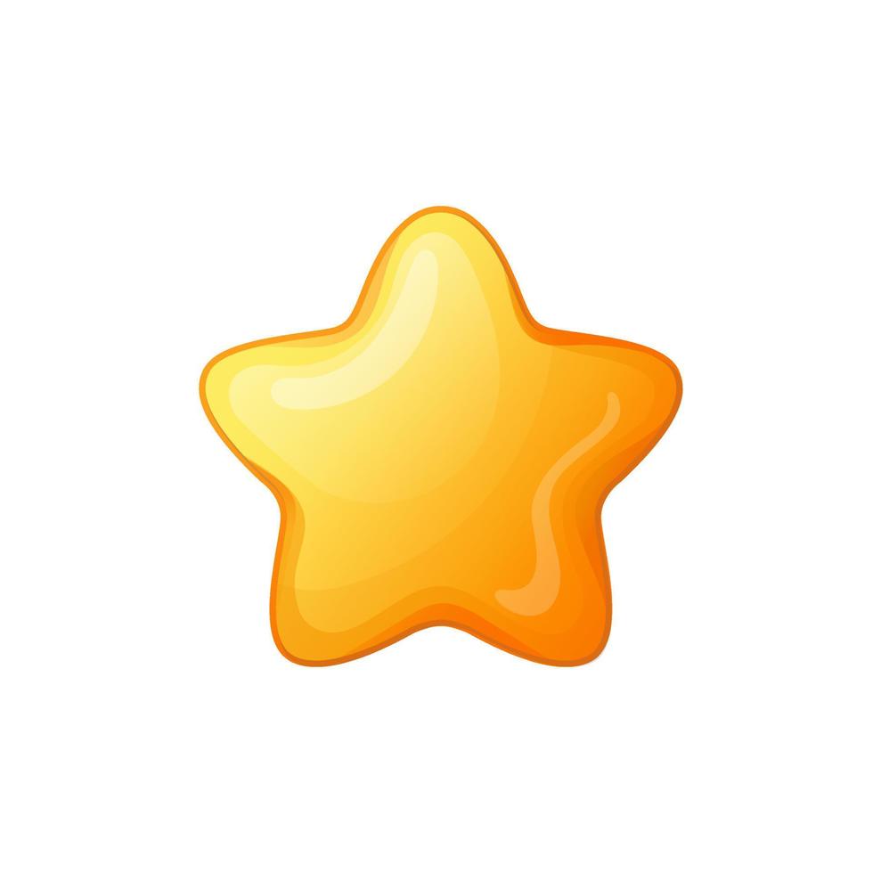 étoile jaune pour le style de dessin animé de l'interface utilisateur vecteur