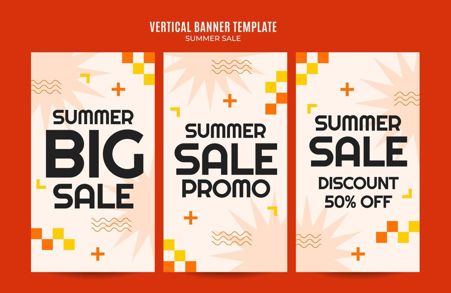 bannière web de vente d'été pour l'affiche verticale des médias sociaux, la bannière, l'espace et l'arrière-plan vecteur