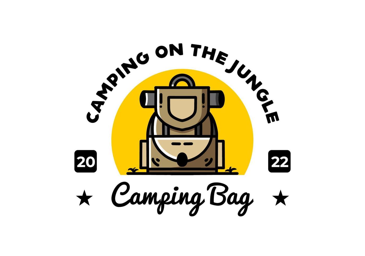 conception d'illustration de sac de camping simple vecteur