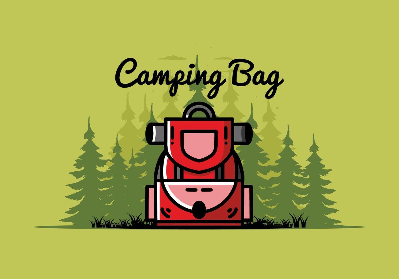 conception d'illustration de sac de camping simple vecteur