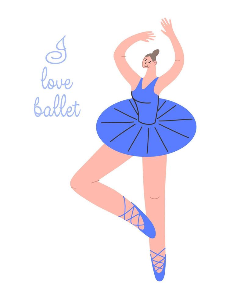 beau vecteur j'aime le ballet, super design à toutes fins.