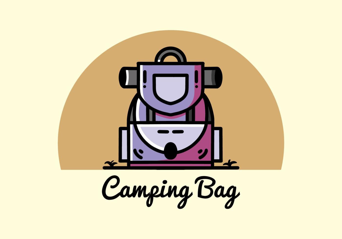 conception d'illustration de sac de camping simple vecteur