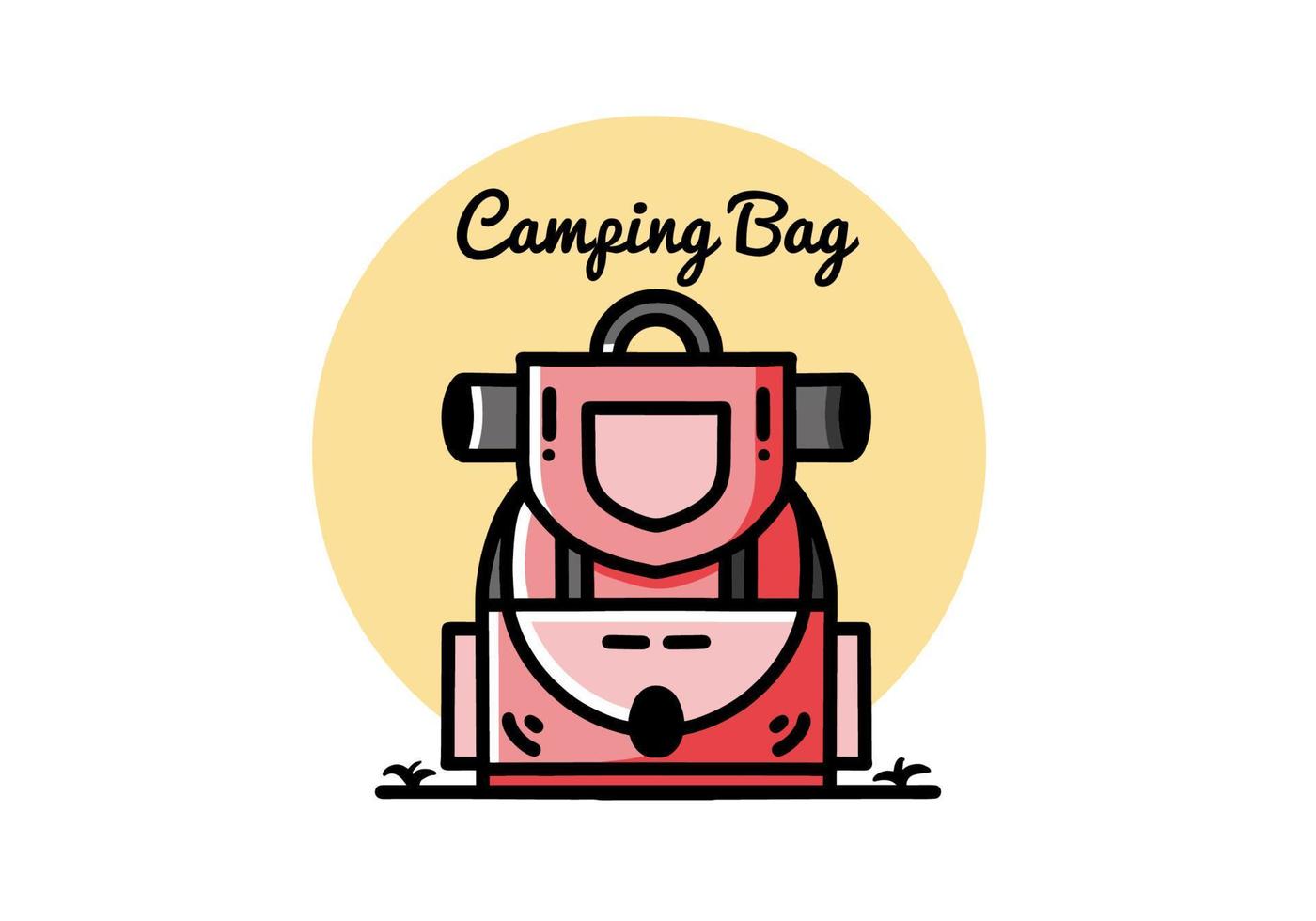 conception d'illustration de sac de camping simple vecteur