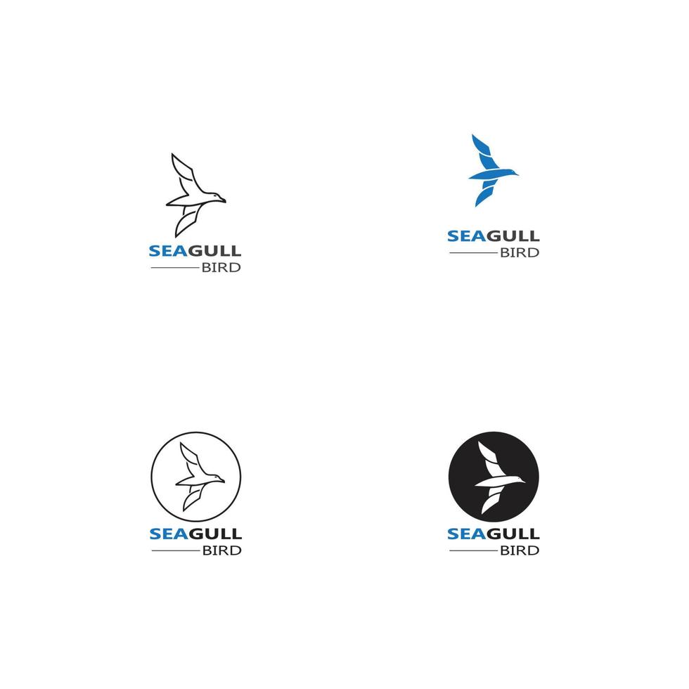 conceptions vectorielles d'icône de logo d'oiseau de mouette vecteur