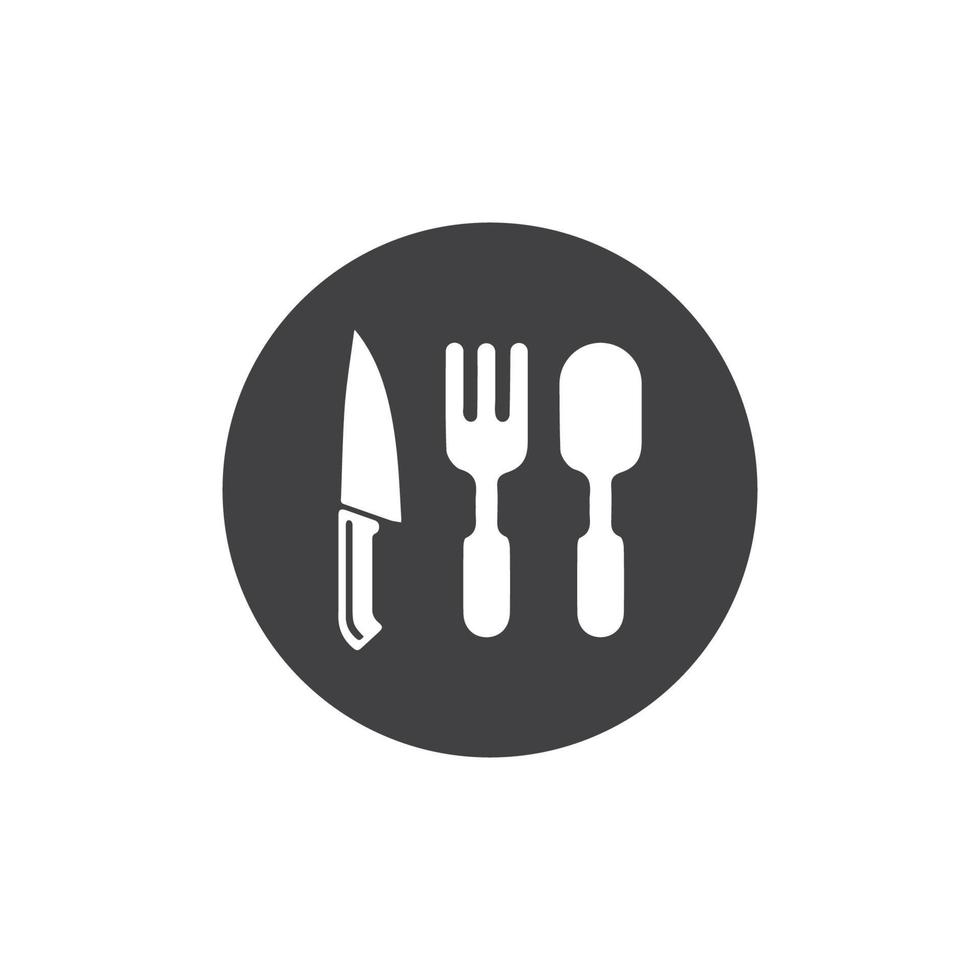 conception d'icônes de fourchette, couteau et cuillère vecteur