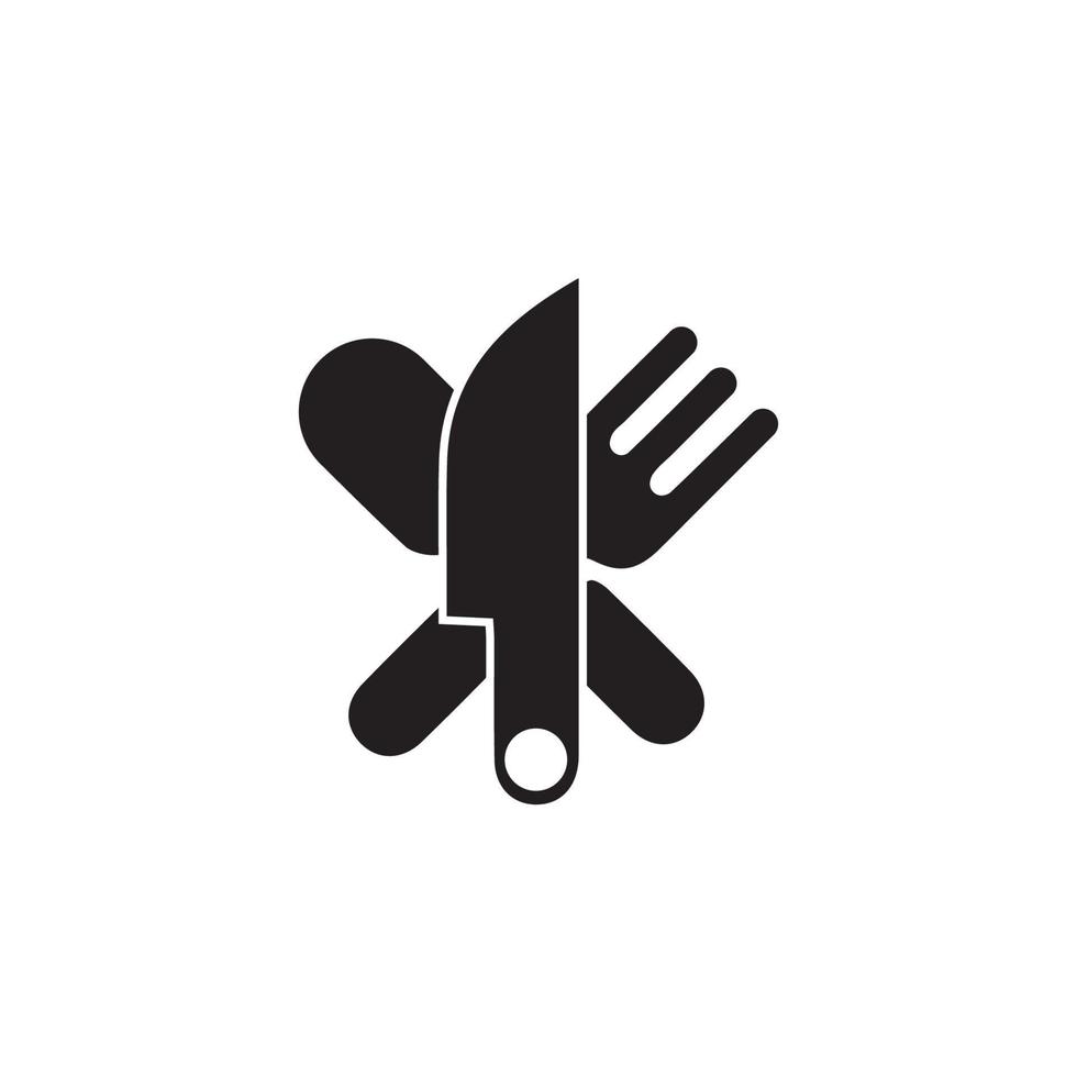 conception d'icônes de fourchette, couteau et cuillère vecteur