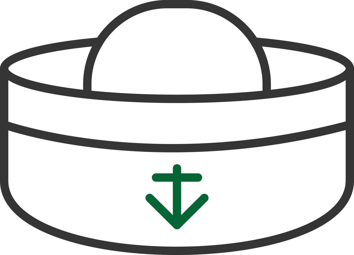 chapeau de marin ligne deux couleurs vecteur