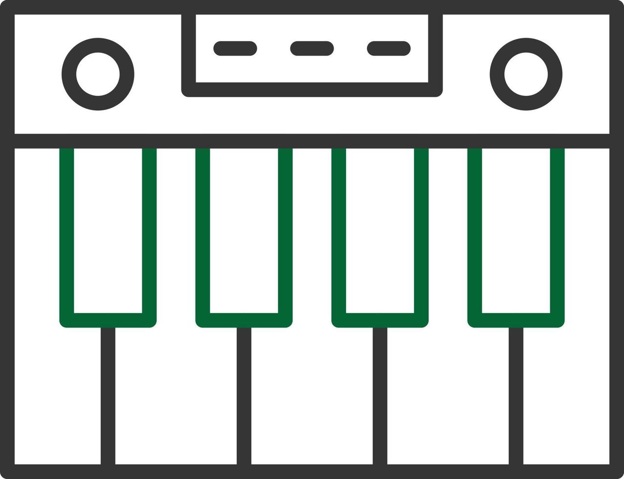 ligne de piano deux couleurs vecteur