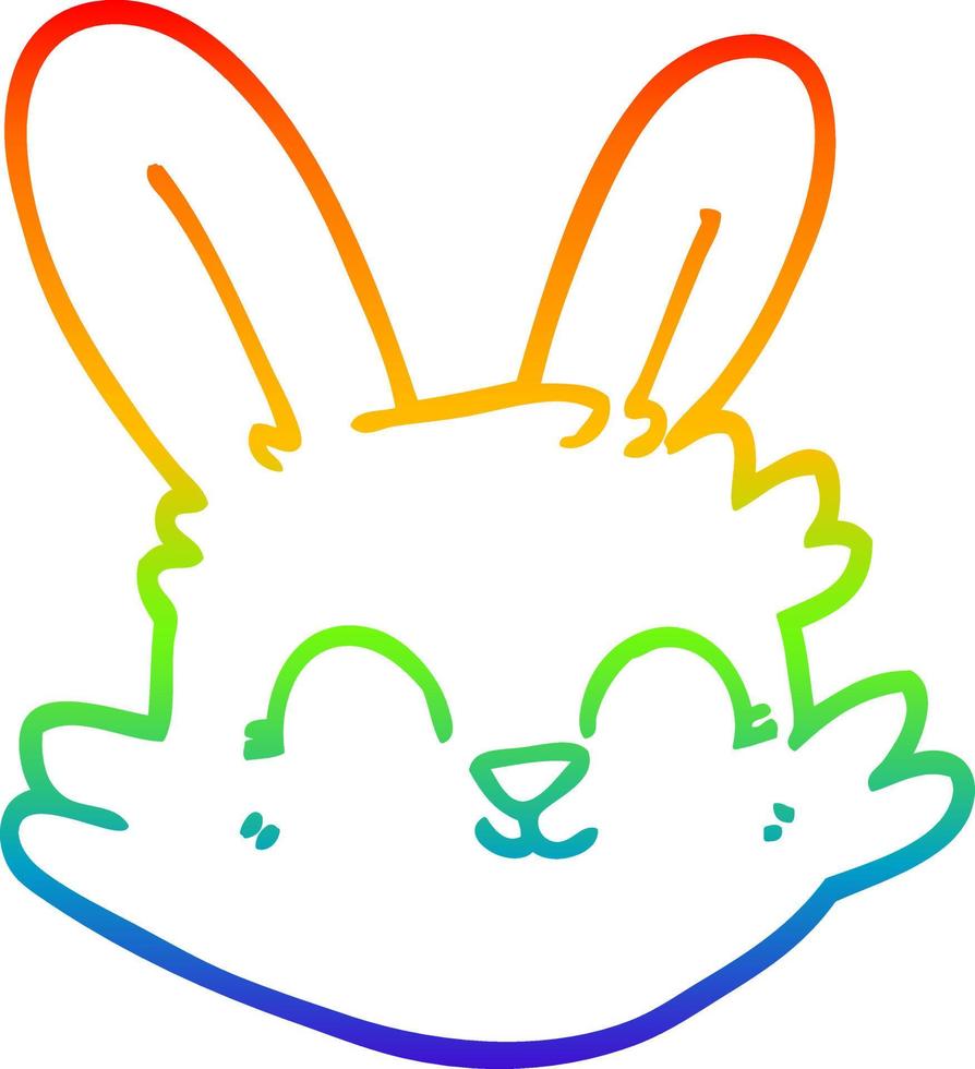 arc en ciel gradient ligne dessin dessin animé lapin heureux vecteur