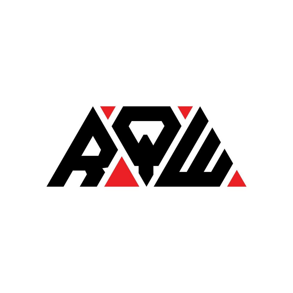 création de logo de lettre triangle rqw avec forme de triangle. monogramme de conception de logo triangle rqw. modèle de logo vectoriel triangle rqw avec couleur rouge. logo triangulaire rqw logo simple, élégant et luxueux. rqw