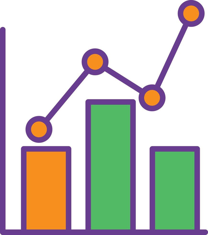 ligne de statistiques remplie de deux couleurs vecteur