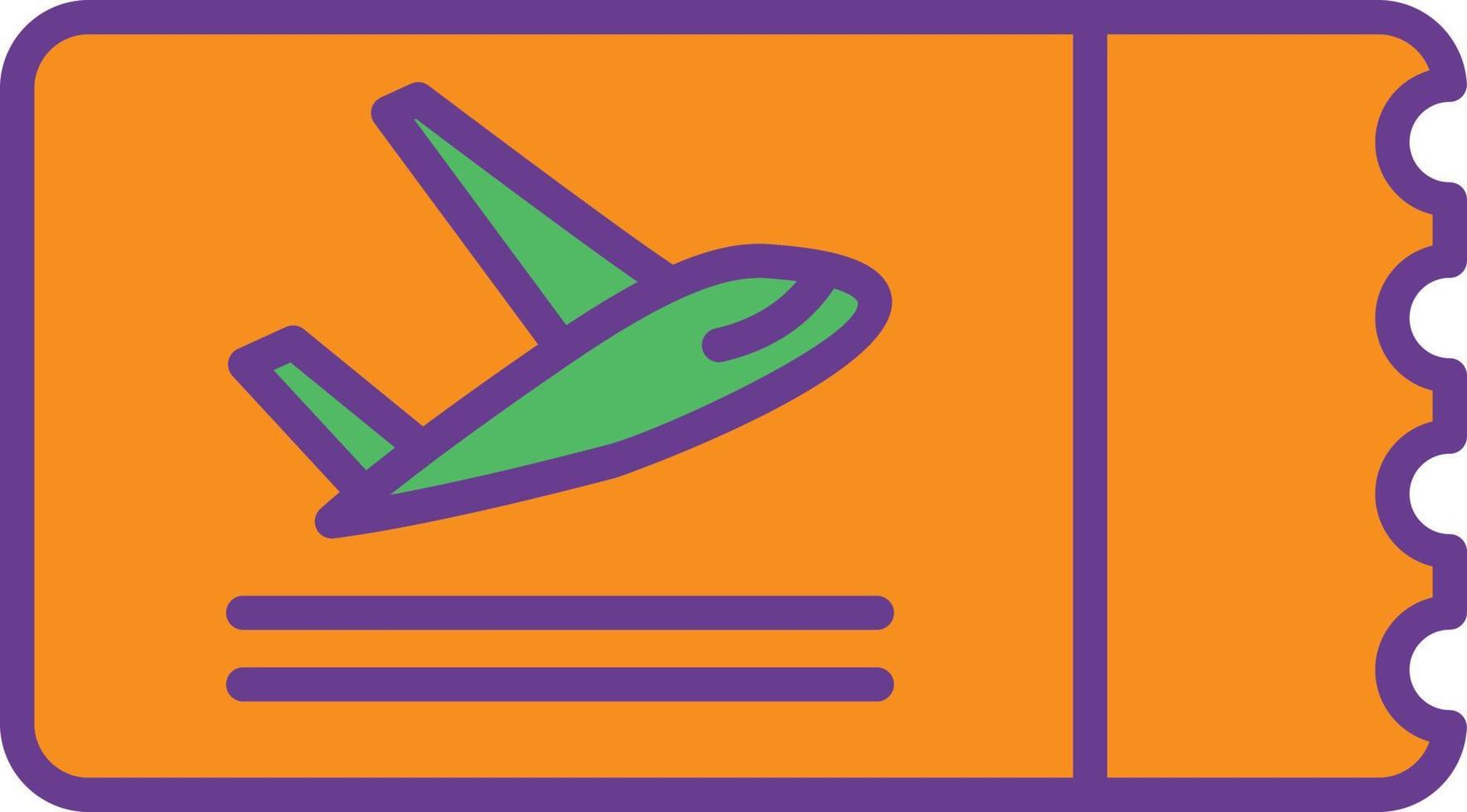 ligne de billet d'avion remplie de deux couleurs vecteur