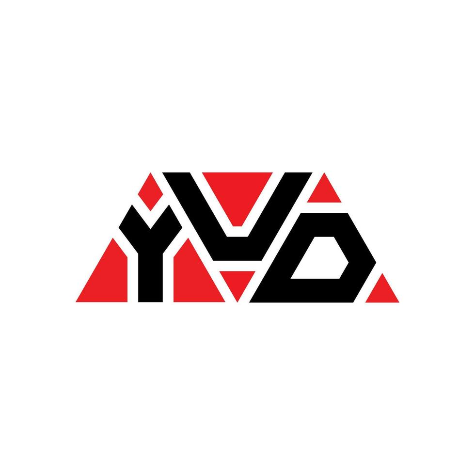 création de logo de lettre triangle yud avec forme de triangle. monogramme de conception de logo triangle youd. modèle de logo vectoriel triangle yud avec couleur rouge. yud logo triangulaire logo simple, élégant et luxueux. Youd