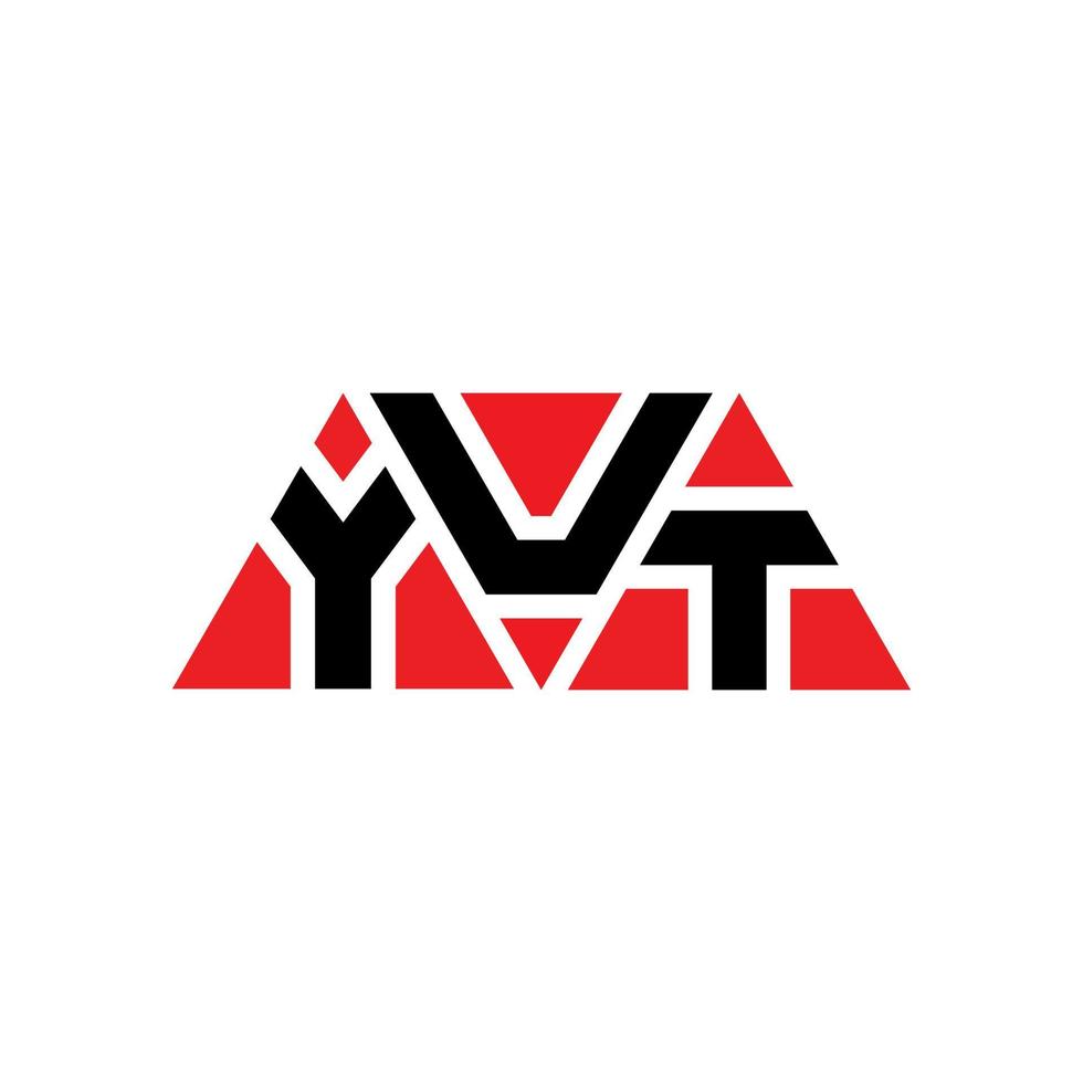 création de logo de lettre triangle yut avec forme de triangle. yut monogramme de conception de logo triangle. yut modèle de logo vectoriel triangle avec couleur rouge. yut logo triangulaire logo simple, élégant et luxueux. mais