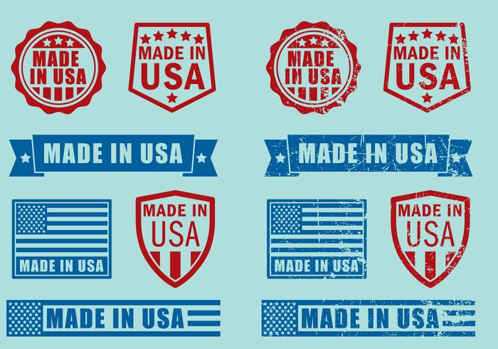 Fabriqué aux États-Unis Timbres vecteur