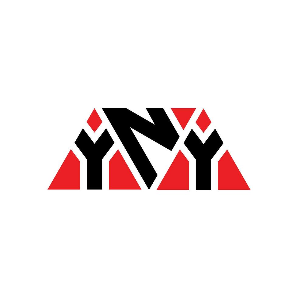 création de logo de lettre triangle yny avec forme de triangle. monogramme de conception de logo triangle yny. modèle de logo vectoriel triangle yny avec couleur rouge. yny logo triangulaire logo simple, élégant et luxueux. oui