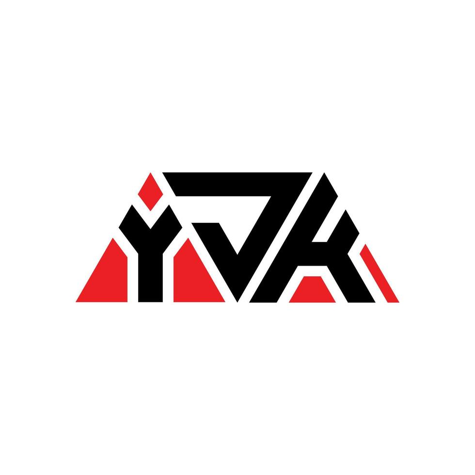 création de logo de lettre triangle yjk avec forme de triangle. monogramme de conception de logo triangle yjk. modèle de logo vectoriel triangle yjk avec couleur rouge. logo triangulaire yjk logo simple, élégant et luxueux. yjk