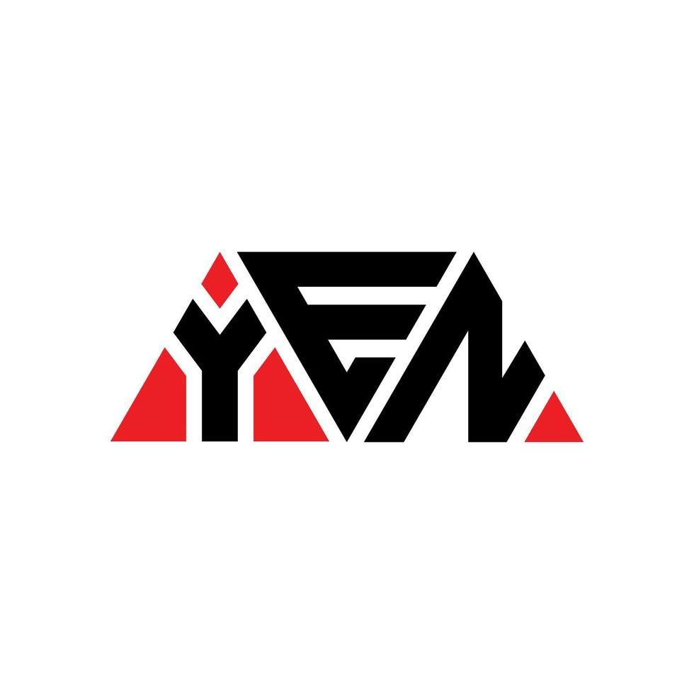 création de logo de lettre triangle yen avec forme de triangle. monogramme de conception de logo triangle yen. modèle de logo vectoriel triangle yen avec couleur rouge. logo triangulaire yen logo simple, élégant et luxueux. yen