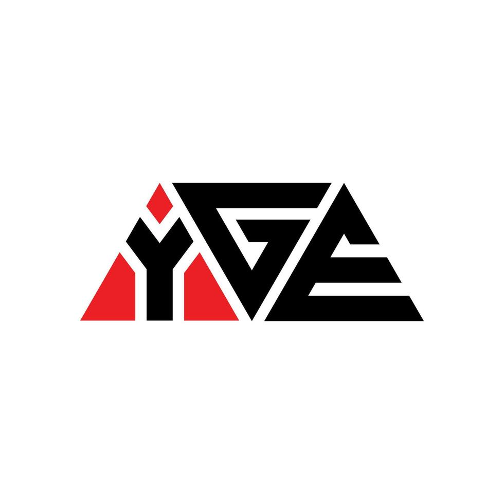 création de logo de lettre triangle yge avec forme de triangle. monogramme de conception de logo triangle yge. modèle de logo vectoriel triangle yge avec couleur rouge. logo triangulaire yge logo simple, élégant et luxueux. yge