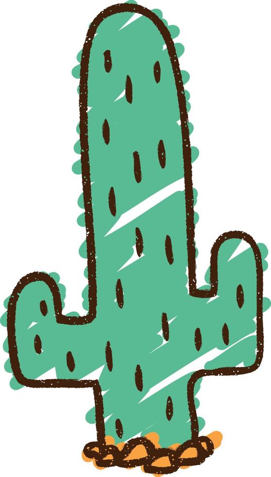 dessin à la craie de cactus vecteur