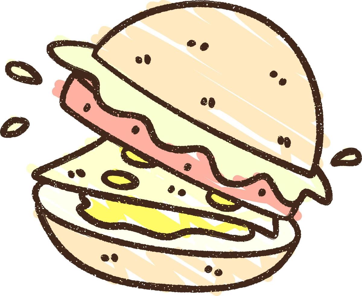 dessin à la craie de hamburger vecteur