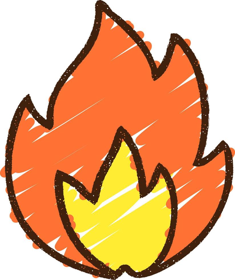 dessin à la craie flamme vecteur