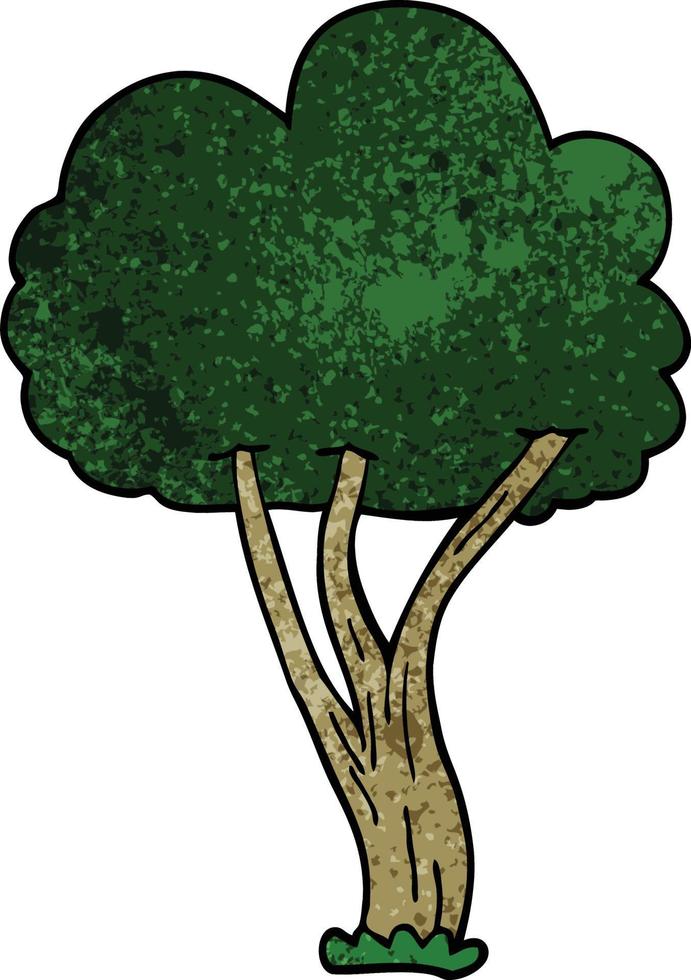 dessin animé doodle arbre fleuri vecteur