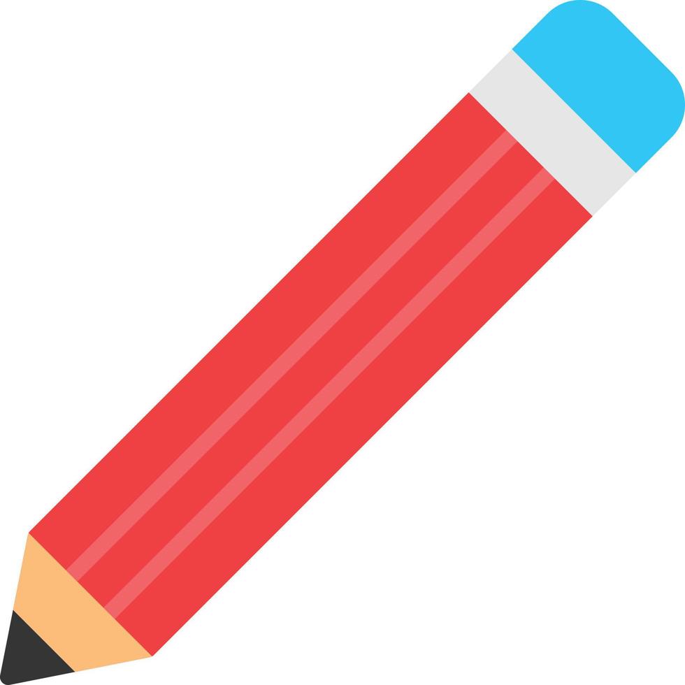 icône plate crayon vecteur