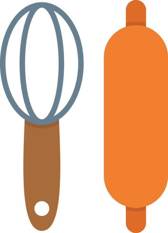 icône plate d'outils de boulanger vecteur